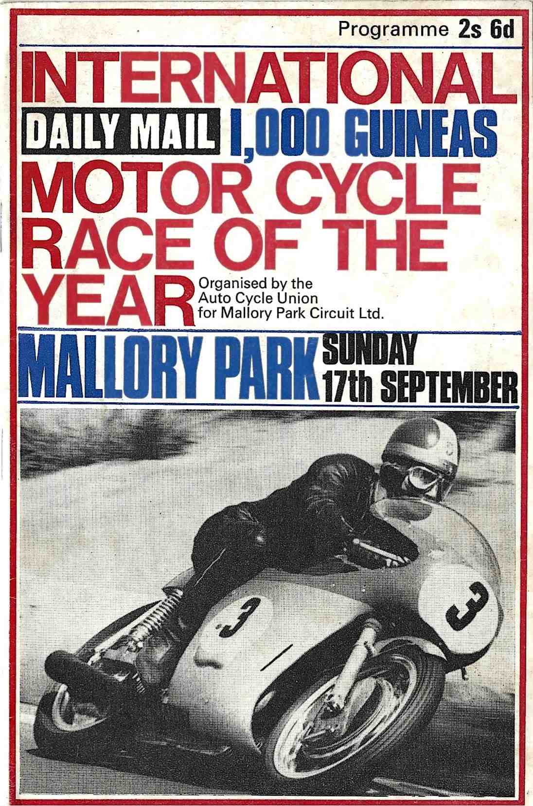 Mallory Park 17th September 1967 International Daily Mail 1,000 Guineas Motor Cycle Race of the Year