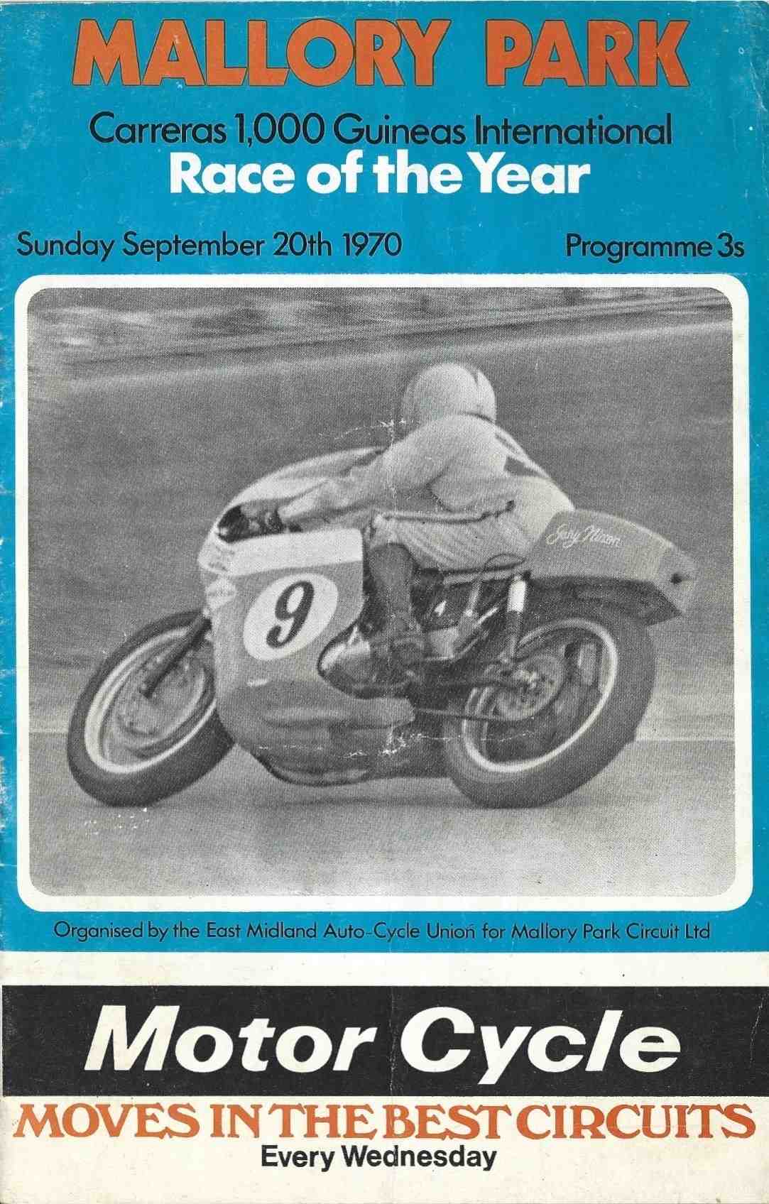 Mallory Park 20th September 1970 International Daily Mail 1,000 Guineas Motor Cycle Race of the Year